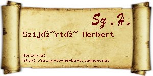Szijártó Herbert névjegykártya